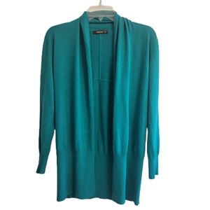 Kerisma Cashmere Blend Long Sleeve Open Front Green Cardigan Sweater